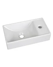 Ceramiczna umywalka prostokątna Giallo - biała w sklepie aosom.live