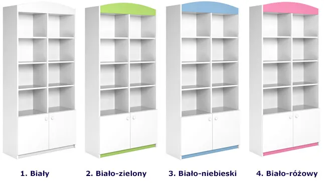 Dziecięcy regał z zamkniętymi półkami Rostok 5X