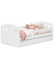 Białe łóżko dziecięce z szufladą - Cecil 2X 80x180 w sklepie aosom.live