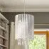 Zdjęcie biała lampa wisząca z ekoskóry E628-Holly | aosom.live