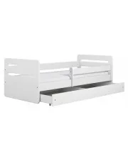 Białe łóżko dziecięce z barierką 80x160 - Acar 2X w sklepie aosom.live