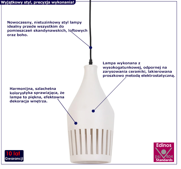 Nowoczesna lampa wisząca Vario - biała