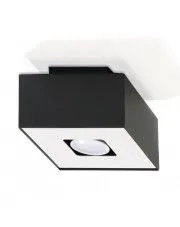 Designerski kwadratowy plafon E773-Sofis - czarny w sklepie aosom.live