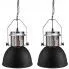 Zdjęcie produktu Dwie czarne regulowane lampy wiszące loft - E984-Agito.