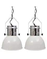 Białe loftowe lampy wiszące z regulacją 2 sztuki - E984-Agito w sklepie aosom.live