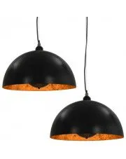 Czarno-złote półokrągłe lampy wiszące 2 sztuki - EX104-Fiton w sklepie aosom.live