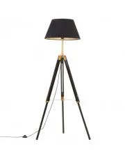 Czarno-złota drewniana lampa podłogowa trójnóg - EX199-Margos w sklepie aosom.live