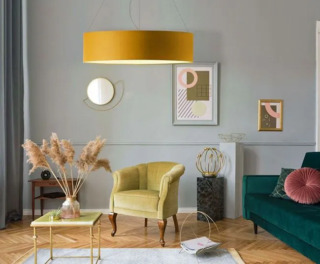 Regulowana lampa wisząca EX320-Kembos z okrągłym abażurem