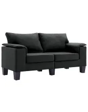 2-osobowa czarna sofa z podłokietnikami - Ezof 2Q w sklepie aosom.live