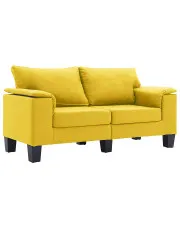 2-osobowa żółta sofa z podłokietnikami - Ezof 2Q w sklepie aosom.live