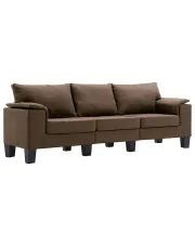 3-osobowa brązowa sofa z podłokietnikami - Ezof 3Q w sklepie aosom.live