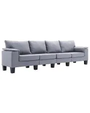 4-osobowa sofa jasnoszara z podłokietnikami - Ezof 4Q w sklepie aosom.live