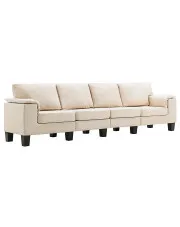 4-osobowa sofa kremowa z podłokietnikami - Ezof 4Q w sklepie aosom.live