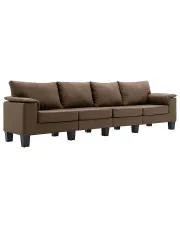 4-osobowa sofa brązowa z podłokietnikami - Ezof 4Q w sklepie aosom.live