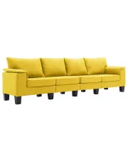 4-osobowa sofa żółta z podłokietnikami - Ezof 4Q w sklepie aosom.live