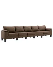 Pięcioosobowa ekskluzywna brązowa sofa - Ezof 5Q w sklepie aosom.live