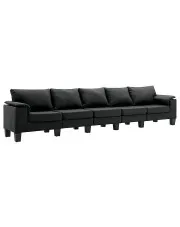Pięcioosobowa ekskluzywna czarna sofa - Ezof 5Q w sklepie aosom.live