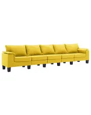 Pięcioosobowa ekskluzywna żółta sofa - Ezof 5Q w sklepie aosom.live