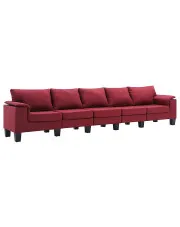 Pięcioosobowa ekskluzywna czerwona sofa - Ezof 5Q w sklepie aosom.live