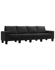 4-osobowa czarna sofa z poduszkami - Magnex 4Q w sklepie aosom.live