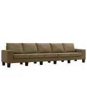 Ponadczasowa 5-osobowa brązowa sofa - Magnex 5Q w sklepie aosom.live