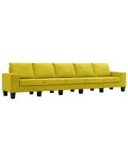 Ponadczasowa 5-osobowa żółta sofa - Magnex 5Q w sklepie aosom.live