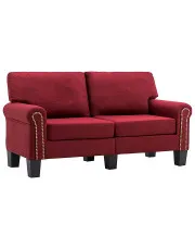Luksusowa dwuosobowa sofa czerwone wino - Dionas 2X w sklepie aosom.live