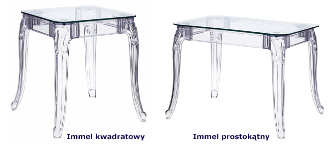 Transparentne stoły Bivo - do salonu