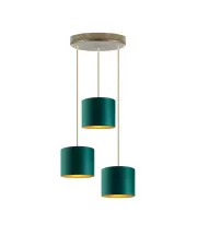 Lampa wisząca z trzema abażurami na złotym stelażu - EX452-Ralos - 5 kolorów w sklepie aosom.live