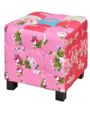 Kwadratowa kolorowa pufa patchwork - Olcha w sklepie aosom.live