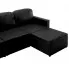 Rozkładana sofa z ekoskóry czarna Lanpara 4Q
