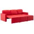 Rozkładana sofa z ekoskóry czerwona Lanpara 4Q