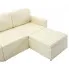 Rozkładana sofa z ekoskóry jasnokremowa Lanpara 4Q