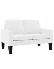 Biała tapicerowana sofa 2-osobowa - Revex 2X w sklepie aosom.live