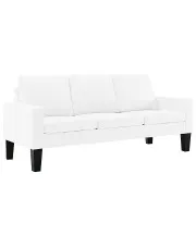 3-osobowa biała sofa z ekoskóry - Lencor 3Q w sklepie aosom.live
