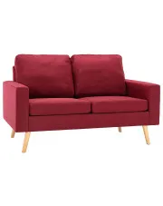 2-osobowa sofa czerwone wino - Muria 2Q w sklepie aosom.live