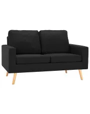 2-osobowa czarna sofa - Muria 2Q w sklepie aosom.live