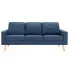 Trzyosobowa niebieska sofa z tkaniny Eroa 3Q