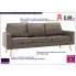 Trzyosobowa sofa taupe z tkaniny Eroa 3Q 