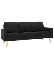 3-osobowa czarna sofa - Muria 3Q w sklepie aosom.live