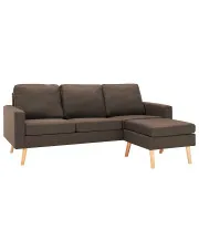 3-osobowa brązowa sofa z podnóżkiem - Muria 4Q w sklepie aosom.live