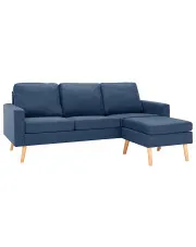 3-osobowa niebieska sofa z podnóżkiem - Muria 4Q w sklepie aosom.live