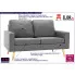 Dwuosobowa jasnoszara sofa z tkaniny Eroa 2Q