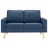 Dwuosobowa niebieska sofa z tkaniny Eroa 2Q