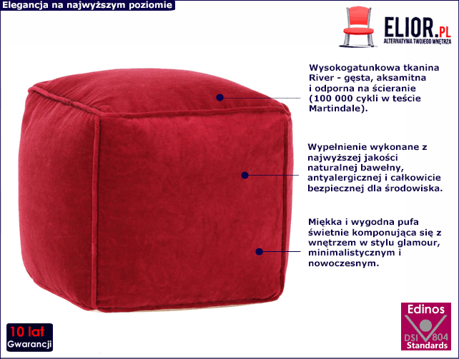 Czerwona pufa Istro 3X
