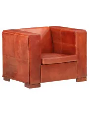 Brązowa skórzana sofa jednoosobowa - Amva w sklepie aosom.live