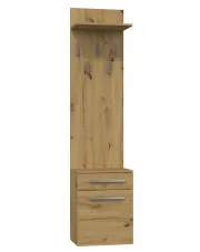 Wieszak z szafką na buty w kolorze dąb artisan - Balex 3X w sklepie aosom.live