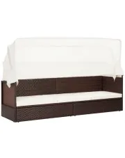 Brązowa sofa ogrodowa z zadaszeniem - Magnolia w sklepie aosom.live