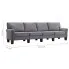 Luksusowa czteroosobowa sofa jasnoszara Alaia 4X