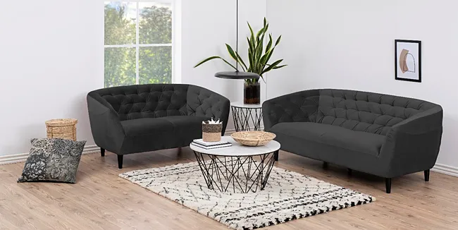 Szara sofa Polli 2X - glamour